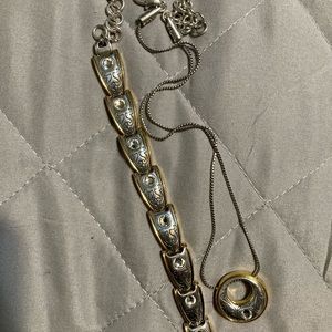 Brighton necklace and bracelet. Silver/gold. Good condition